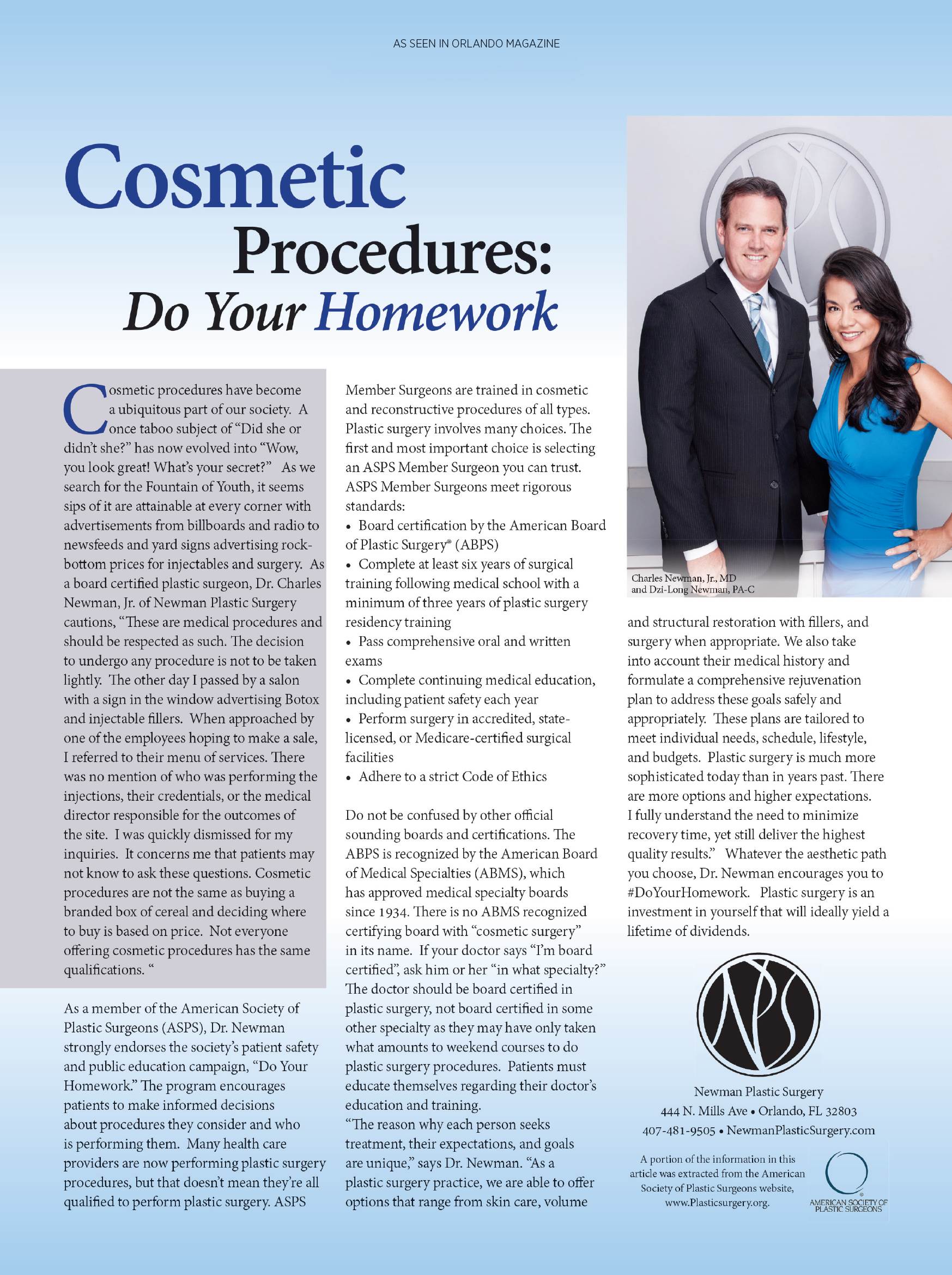 Cosmetic Surgery: Do Your Homework